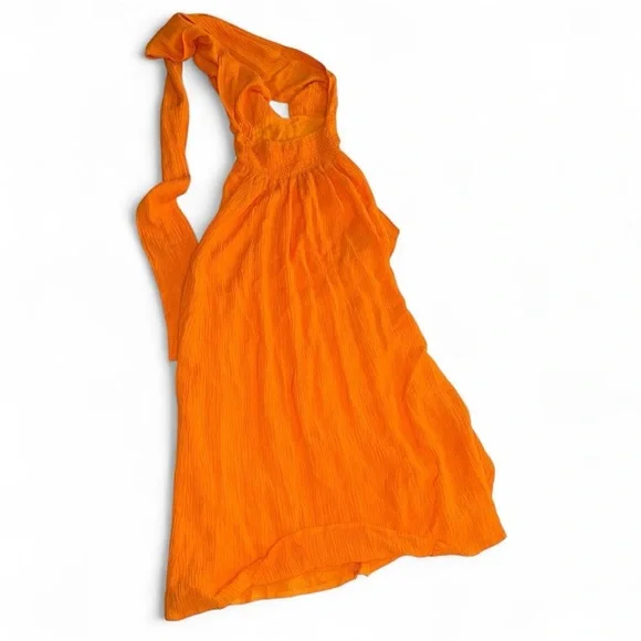 Faithfull The Brand Tropiques convertible crinkled linen-blend maxi dress orange - Picture 7 of 8